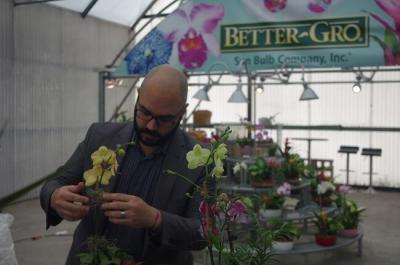 Roger Capote, Director of Events at Selby Gardens and a floral designer, 