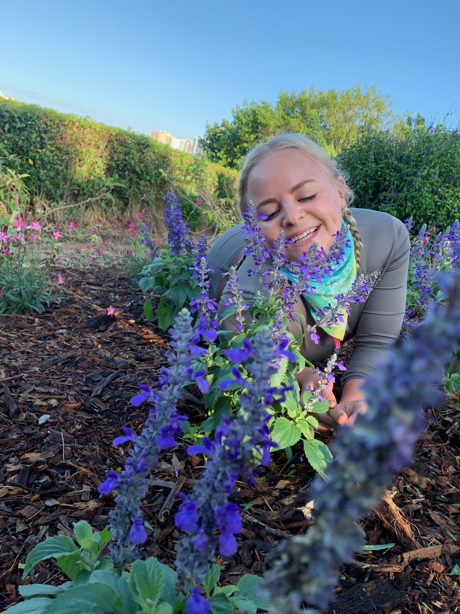 Corinn Smells Flowers