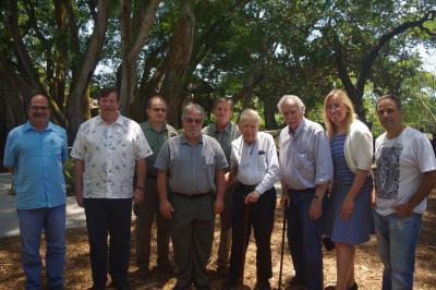 (L-R) Dr. Gustavo Romero, Dr. Wesley E. Higgins, Stig Dalstrom, Dr. German Carnevalli, Bruce Holst, Dr. Carlyle Luer, Dr. Calaway Dodson, Jennifer O. Rominiecki and Dr. Toscano de Brito.